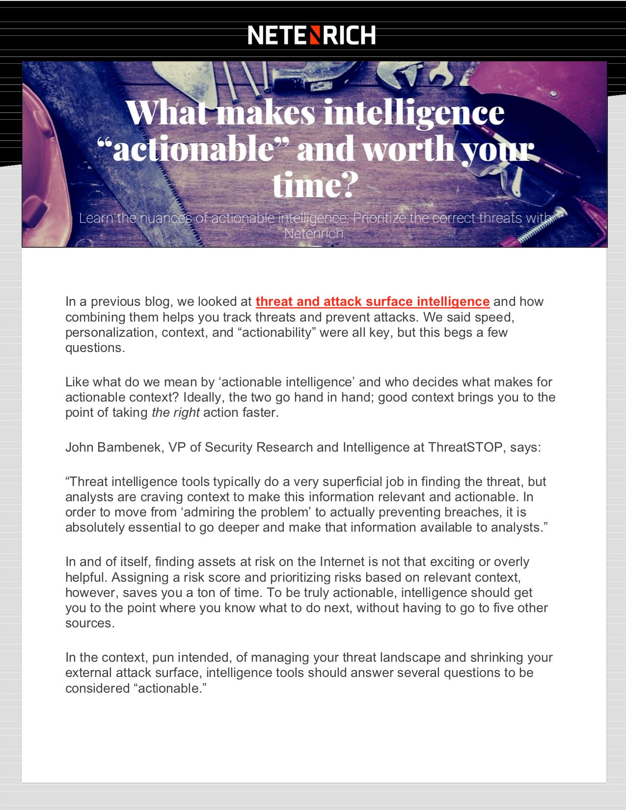 What Makes Intelligence Actionable and Worth Your Time_cover
